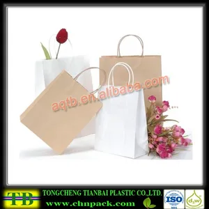 kraft paper cub handled gift bag/retail merchandise shopping bag