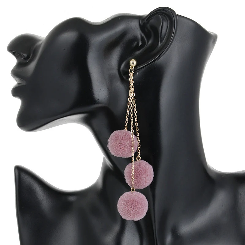 Fashion bohemian earrings handmade vintage boho pom pom earrings for women, N/a 
Fashion bohemian earrings handmade vintage boho pom pom earrings for women, N/a