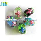 Wholesale bracelets DIY charm beads flower printing lampwork glass loose beads