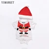 New Arrival Baby Christmas Rompers Santa Claus Cosplay jumpsuit Hats Newborn Baby Girl Boy Christmas Dinner Clothes Wear E6328