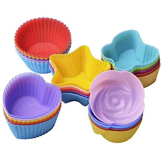 Reusable Silicone Cupcake Liners Heat Resistant Cake Baking Molds