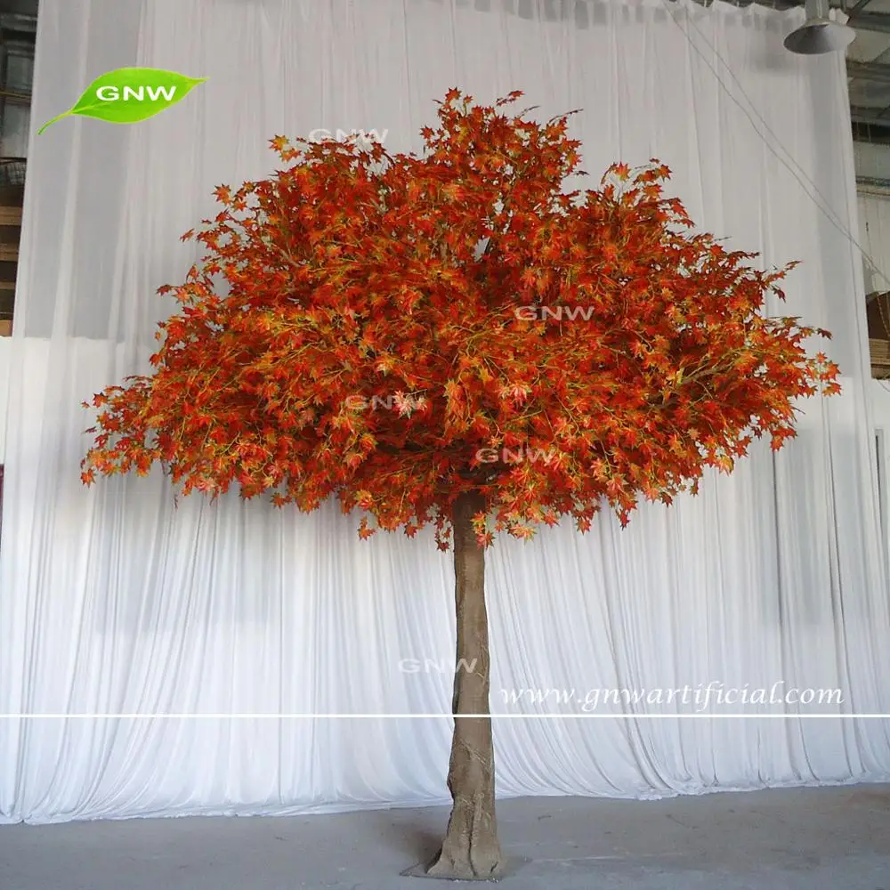 Gnw Btrm1707002 Fiberglass Trunk Artificial Maple Autumn Trees Red