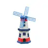 Garden decoration outdoor lawn garden resin solar lighthouse windmill with rotating lamp lights