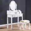 Baroque Vanity Bedroom Dresser Set Corner Dressing Table With Mirror