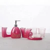 Red LOVE Resin Bathroom Ware Toilet Accessories Set for Wedding Gift in Chinese Style