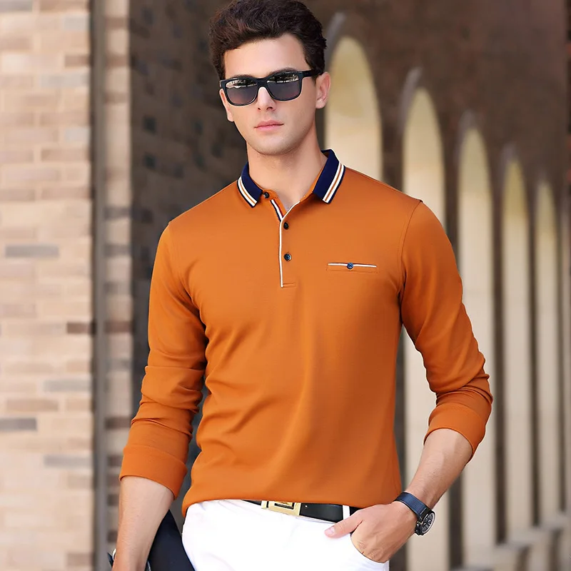High quality spring autumn Men's polo shirt business casual solid polo shirt brand men's Long sleeve golf shirt, Dark blue;yellow;gray;gules
High quality spring autumn Men's polo shirt business casual solid polo shirt brand men's Long sleeve golf shirt, Dark blue;yellow;gray;gules