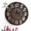 Vintage Style Wooden Gear Saw Blade Clock Gear Decoration Home Decoration Clock