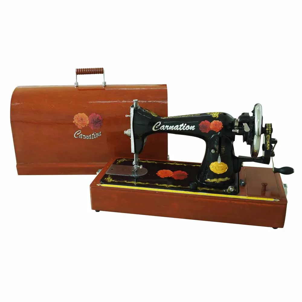 JA2-2 Household Sewing Machine with Handle and Wooden Case & Cover
