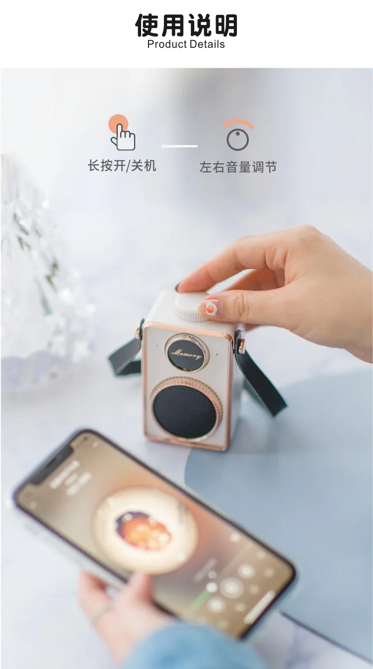 Wireless Wholesale Factory Price portable mini BT Retro camera styling Usb speaker - ANKUX Tech Co., Ltd