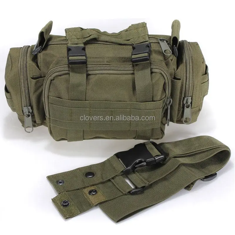 Heavy canvas tactical waist bag with printed logo