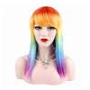 Alileader Long Straight Rainbow Cosplay Halloween Party Wigs