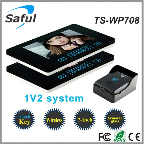 video intercom with door lock system Saful TS-WP708 home security system wireless video door phone for villa