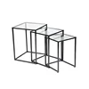 Modern design furniture tempered glass top and metal shelf glass coffee table for Living Room lounge decoration