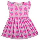 2019 Summer girls flutter dress cute strawberry printing design wholesale kids clothing children cotton wear