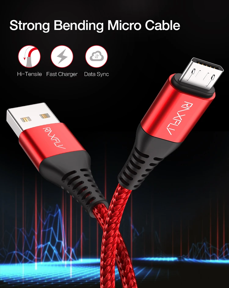 Great Free Shipping RAXFLY Universal Phone Charger Micro Usb Cable For Samsung Galaxy S - ANKUX.COM