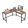 VASAGLE Industrial Computer Desk, L-Shaped Writing Workstation, Corner Study Desk with Shelf for Home Office