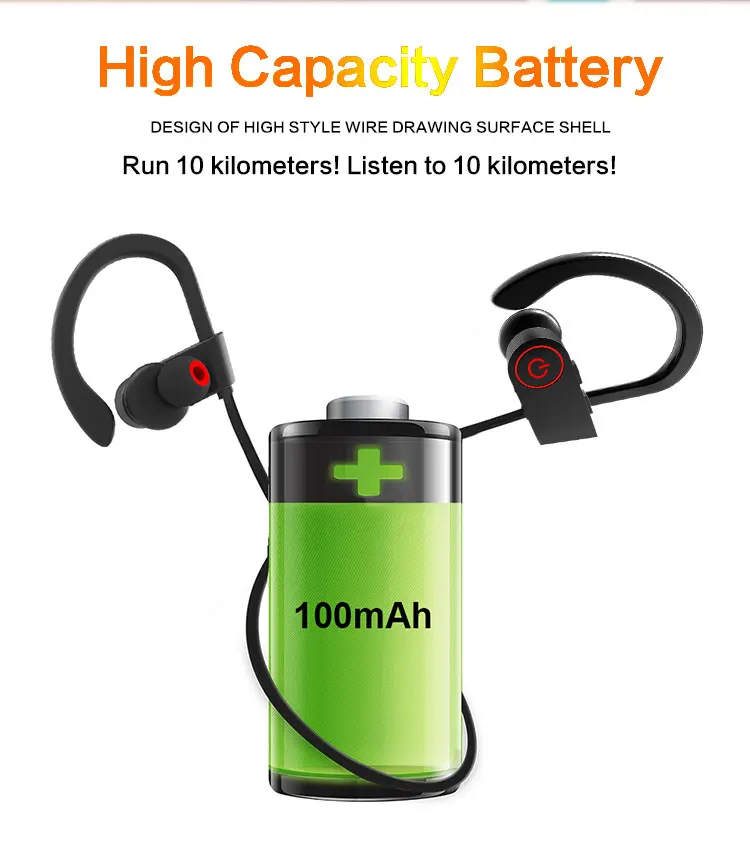 U8 Wireless Headphones Sports Wireless BT Earphone Stereo Headset Sweatproof Headphone With Mic For mobile phone - ANKUX.COM