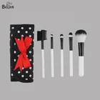 Belifa wholesale cheap and high quality vegan synthetic hair 5 piece makeup make up brush gift set with bag