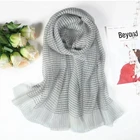 2019 new hot spring elegant lady hijab plaid silk scarf