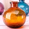 Hand blown flower glass vase colored glasses dome glass vase European style bubble glass vase wholesales