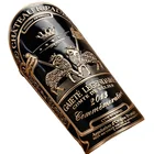 Custom printing self adhesive embossed metal stickers Red wine perfume bottle printed aluminum labels