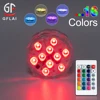 GFLAI Event Party/Home Decoration Multi Color IR Submersible Led Lights Remote Controlled Battery Operated Dimmable Puck Light