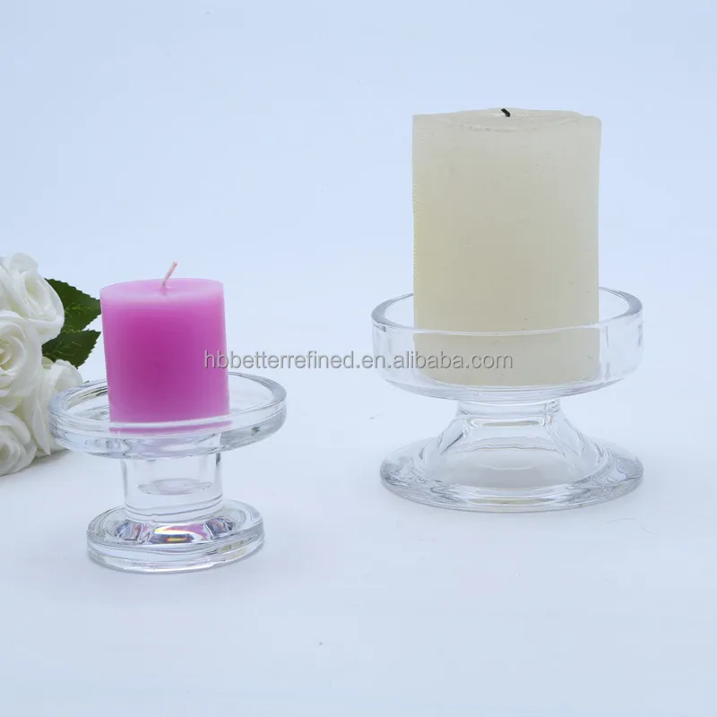 Clear glass candle stand