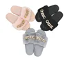 Amazon Wish Korean Rainbow Flip Flops Chain drill plush slippers colorful fashion slides women platform shoes sandals women