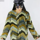 Best Quality Competitive Price Colored Chinchilla Faux Rabbit Fur Coat