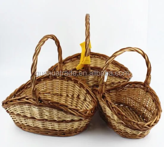 weaving wicker baskets handle for flower