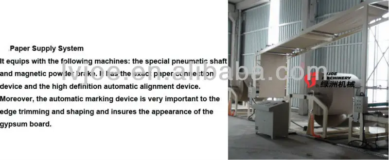 Adopted the carbon steel and low alloy steel plates paper faced gypsum board prodution line with Germany technology