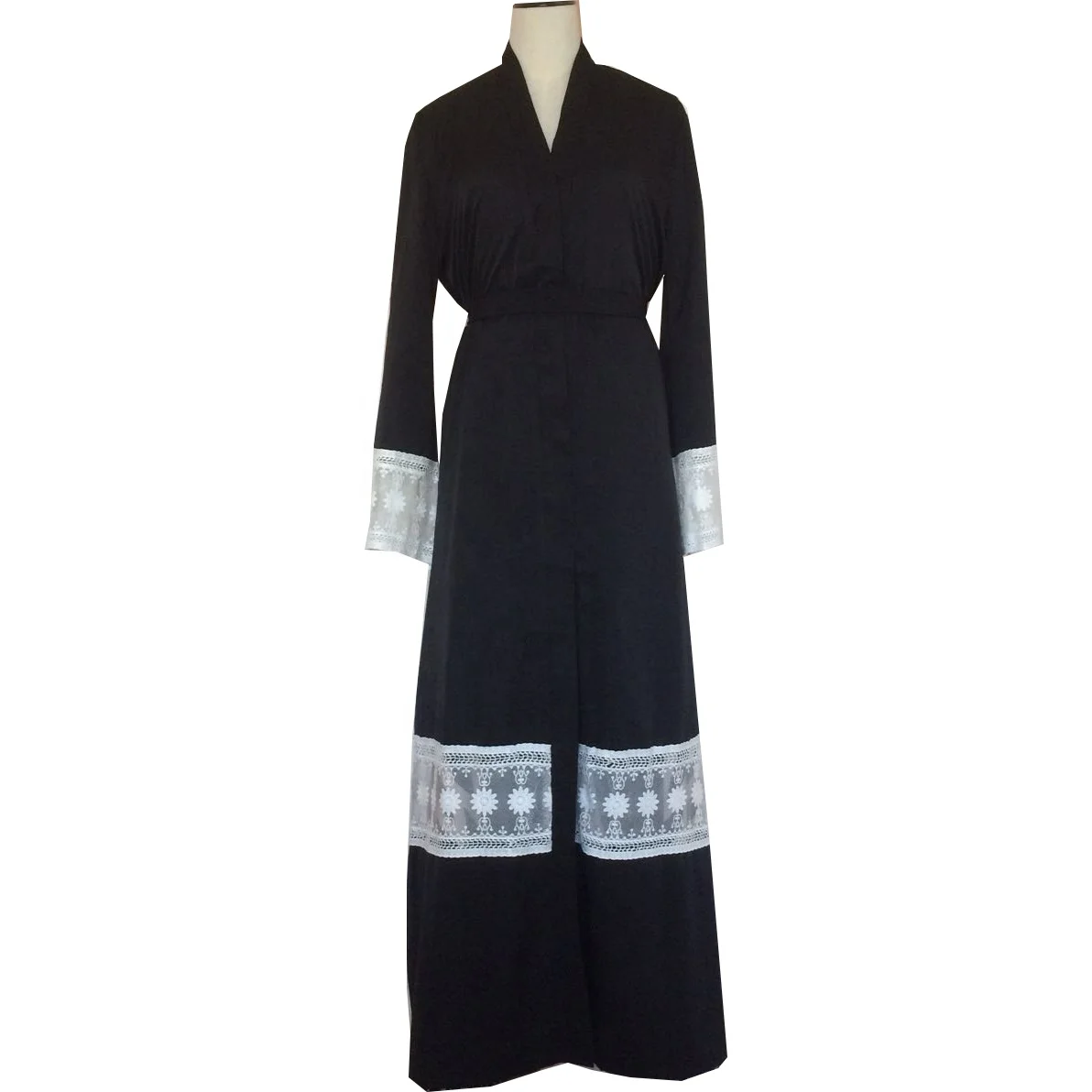High quality muslim lace cardigan turkish women clothing dubai fashion abaya dress, Black
High quality muslim lace cardigan turkish women clothing dubai fashion abaya dress, Black