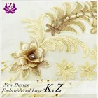 hand embroidery design bead pearl guipure beaded 3d lace fabric