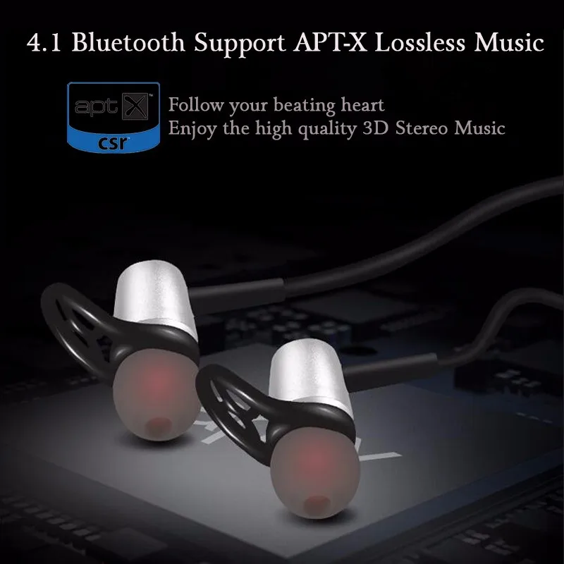 Y522 Wireless Blue tooth Earphones Metal Magnetic Sport Running Headphones Stereo Bass Headset Handsfree With Mic - ANKUX.COM