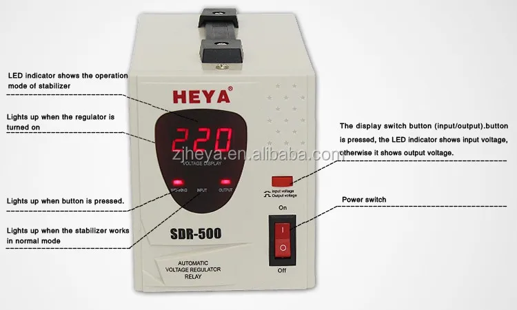 SDR 500VA/1KVA/2KVA/3KVA Relay Type 220V AC Automatic Voltage Regulator To Stabilizer
