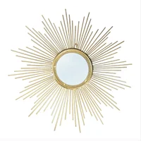 Hot Sale Sun-Shaped Nordic style Gold Metal material Wall Art Decoration Mirror for Home Living Room
Hot Sale Sun-Shaped Nordic style Gold Metal material Wall Art Decoration Mirror for Home Living Room