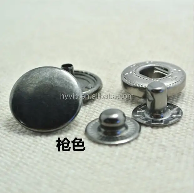 Metal brass snap Button Gun Black Nickel Color 12mm 13mm Snap Metal Buttons for Jeans
