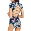 2019 One Piece Swimsuit for Women High Quality Swimwear Girls Swimming Suit Short Sleeve Sexy Bodysuits Beachwear
