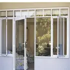 Office Building Entry Main Aluminum Frame Glass Casement Door