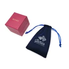 Custom logo printed small mini velvet drawstring pouch bag for jewelry
