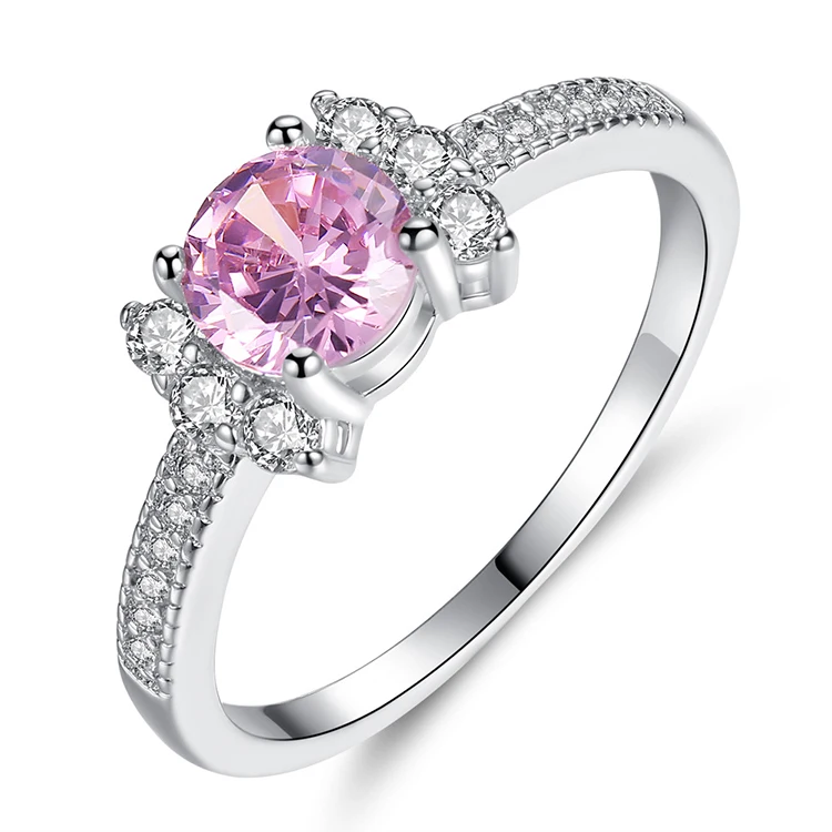 Trendy Princess Round Pink Crystal Rings,Big Stone Ring Designs For Women,Copper Diamond Wedding Ring (KRG025), As the picture
Trendy Princess Round Pink Crystal Rings,Big Stone Ring Designs For Women,Copper Diamond Wedding Ring (KRG025), As the picture