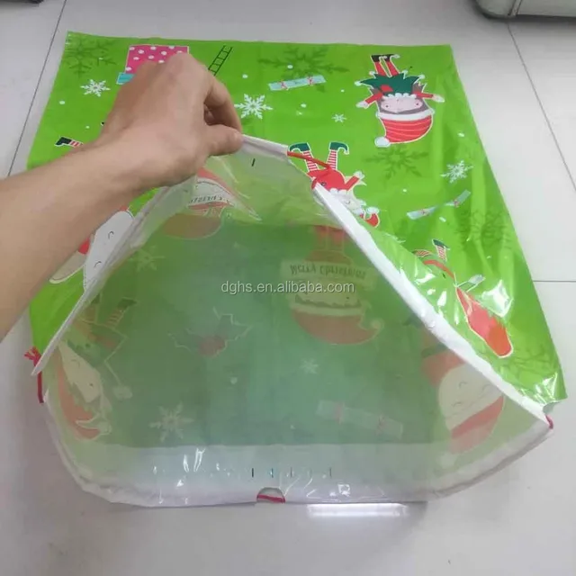 santa printing ldpe chrismas jumbo gift sack with drawstring