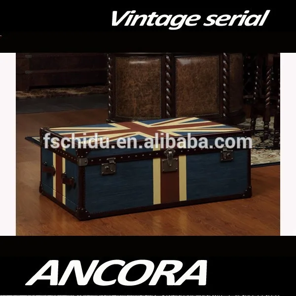 Fabric Canvas Union Jack Jean Coffee Tea Table Table Drawers L889