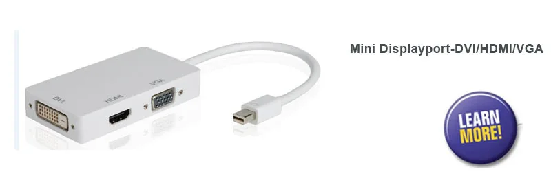 Mini displayport to DVI VGA HDMI adapter-link