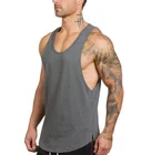 Men Activewear Logo Print Sport Vest OEM Service Male Singlets