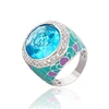 13699 xuping neutral mens aquamarine ring white gold pictures, big stone ring designs for men, gold plated jewellery