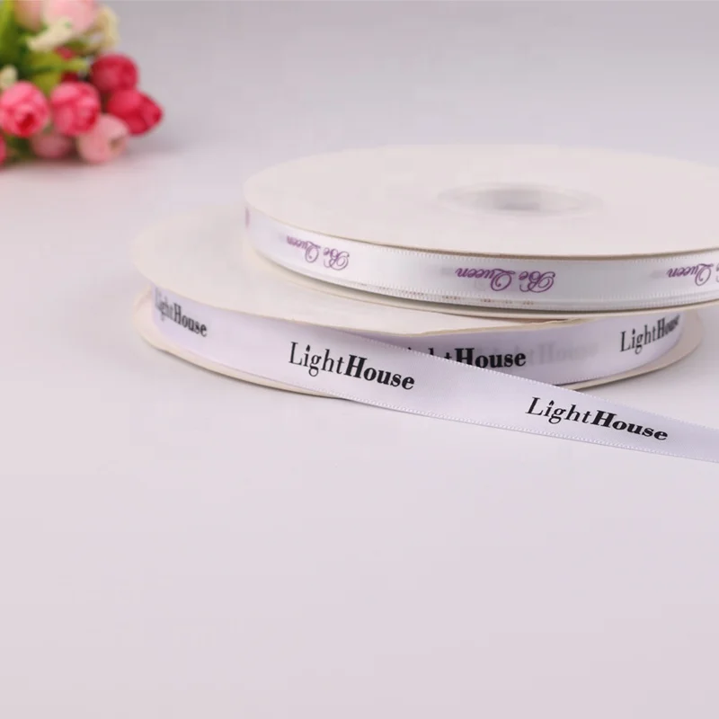 2019 Wholesale New 100% Polyester Satin Ribbons Custom Logo For Small Gift Box Ribbon