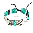 wholesale adjustable indian colorful charm murano glass gemstone beads bracelet plastic