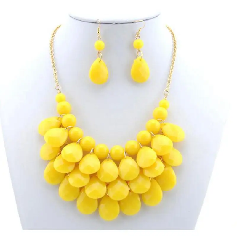 Wholesale Multilayers Water Drop Acrylic Jewelry Sets Big Crystal Earring Necklace Set, Different colors are available
Wholesale Multilayers Water Drop Acrylic Jewelry Sets Big Crystal Earring Necklace Set, Different colors are available