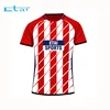 2019 New Model O-neck Football Shirt Red And White Stripe Sublimated Custom Design Soccer Jersey